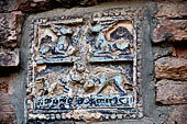 Bagan Myanmar. Dhammayazika pagoda, glazed Jataka plaques. 